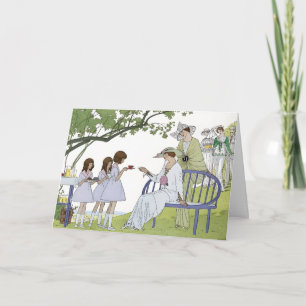 Carte De Remerciements Thé dans le jardin vintage pour la fête des mères