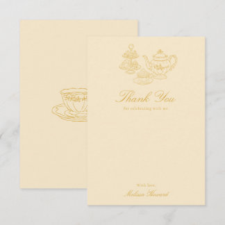 Carte De Remerciements Thé de l'après-midi Mariage Shower Dessinée à la M