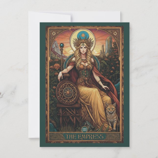 Carte De Remerciements The Empress (Freyja) Tarot Art Flat Thank You Card (Devant)