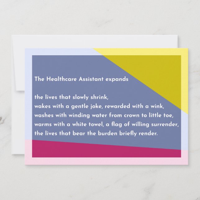 Carte De Remerciements The Healthcare Assistant expands (Devant)