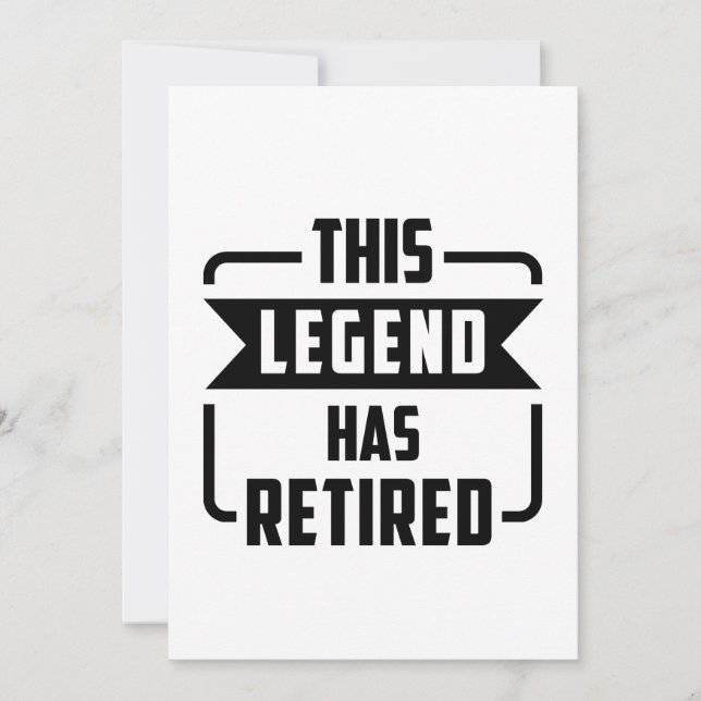 Carte De Remerciements the legend has retired  (Devant)