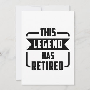 Carte De Remerciements the legend has retired