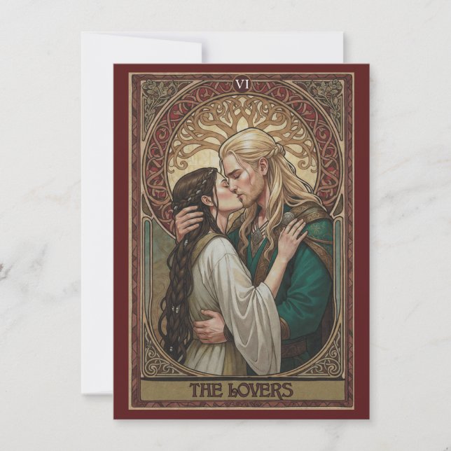 Carte De Remerciements The Lovers Tarot Art Flat Thank You Card  (Devant)