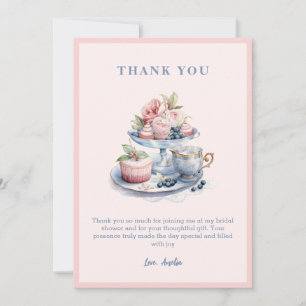 Carte De Remerciements Thé party déjeuner de mariage rose