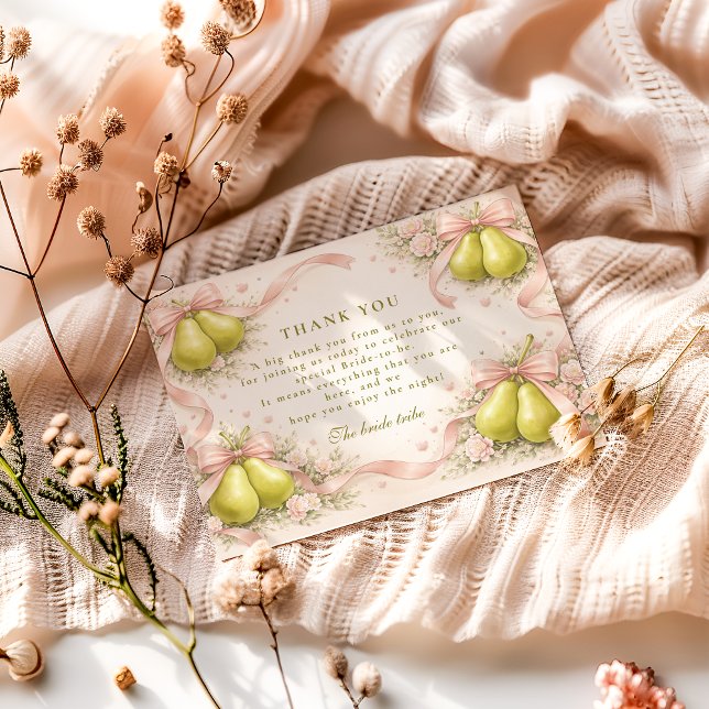 Carte De Remerciements The Perfect Pair Pear Bridal Shower (Créateur téléchargé)