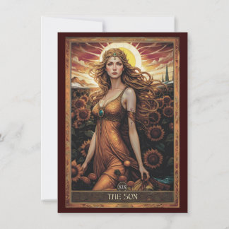 Carte De Remerciements The Sun (Sol) Tarot Art Flat Thank You Card