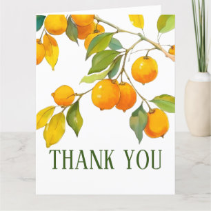 Carte De Remerciements Thème aquarelle orange Couleurs vives