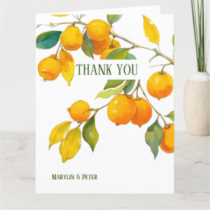 Carte De Remerciements Thème aquarelle orange Couleurs vives