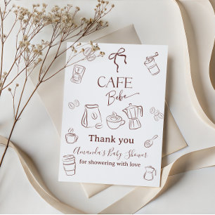 Carte De Remerciements Thème Café Café Bébé Brasse Arc Bébé Shower