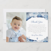 Thème Côtier Christening For Boy Indigo Blue