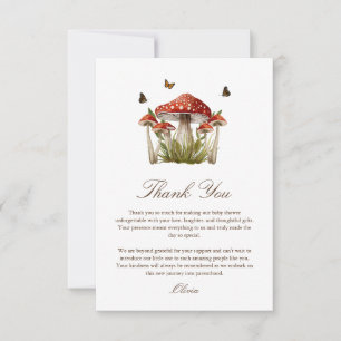 Carte De Remerciements Thème de Baby Shower Minimaliste Marron Marron Fon