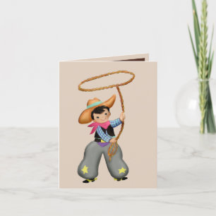 Carte De Remerciements Thème de cow-boy Buckaroo Photo de fête d'annivers