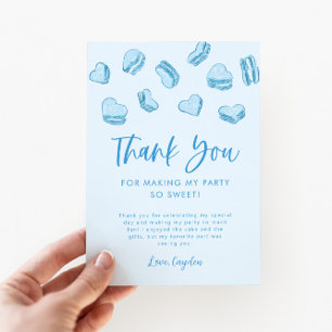 Carte De Remerciements Thème de la Saint-Valentin Cœurs bleus Fête d'anni