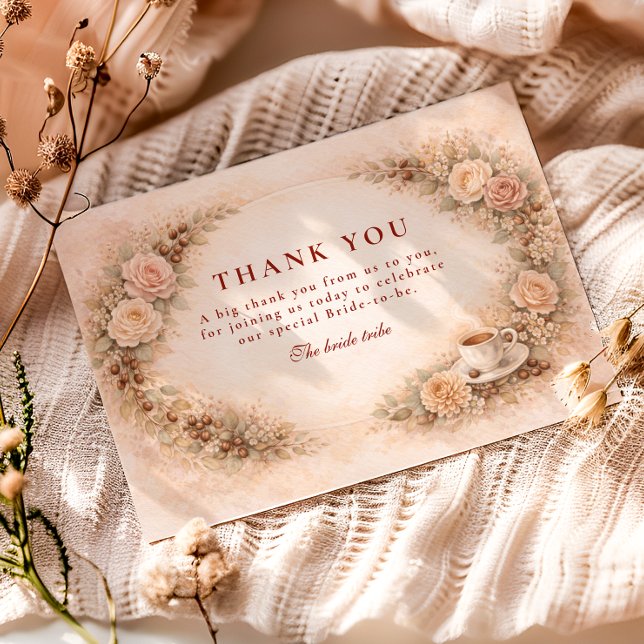 Carte De Remerciements Thème de mariage Café (Créateur téléchargé)