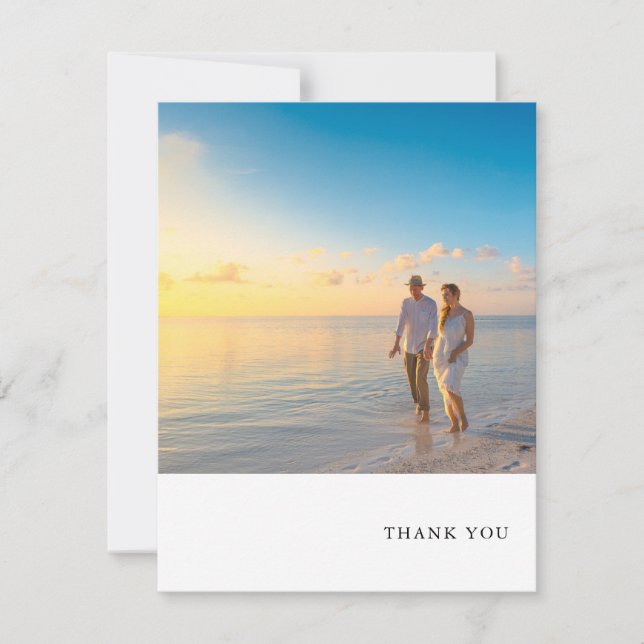 Carte De Remerciements Thème de photo de mariage simple (Devant)