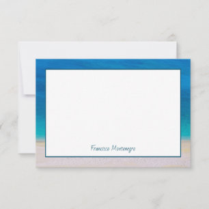 Carte De Remerciements Thème de plage Mer bleue Océan Photo décorative Si
