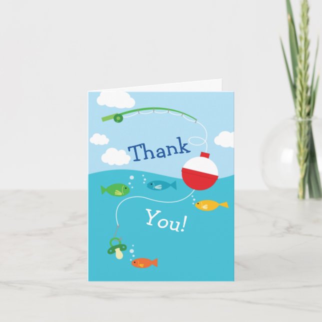 Carte De Remerciements Thème de poisson Baby shower de pêche pour pêcheur (Devant)