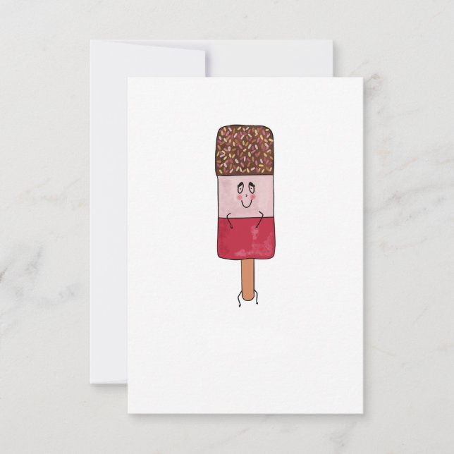 Carte De Remerciements Thème de sucette glacée fabuleuse, glace à l'eau (Devant)