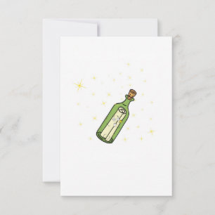 Carte De Remerciements Thème du message dans une bouteille