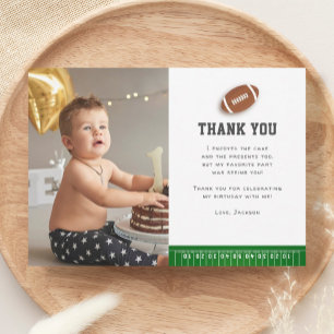 Carte De Remerciements Thème Football Première année en bas Anniversaire 