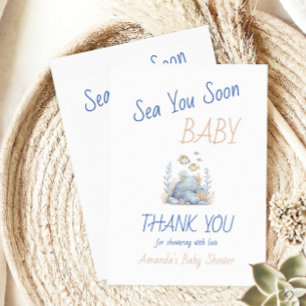 Carte De Remerciements Thème Marin Sous L'Océan Bientôt Cadeaux De Bébé