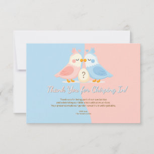 Carte De Remerciements Thème Petit Poussin - Révélation du Sexe de la Per