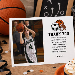 Carte De Remerciements Thème sportif Born 2 Ball pour le 2e anniversaire 