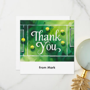 Carte De Remerciements Thème tennis style aquarelle