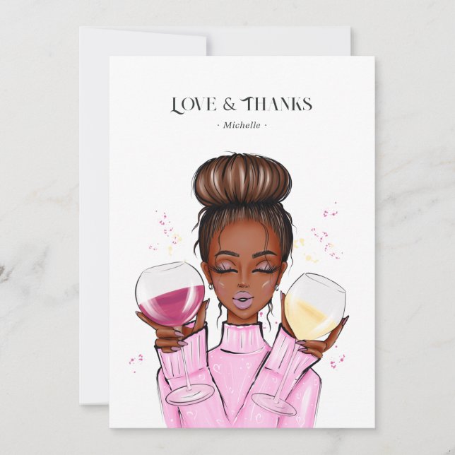 Carte De Remerciements Thème vin (Devant)