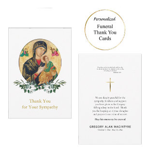 Carte De Remerciements Theotokos Christ enfant Orthodoxe funérailles chré
