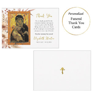 Carte De Remerciements Théotokos des fleurs de Boho de Vladimir Icon funé