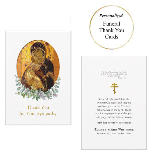 Carte De Remerciements Théotokos des funérailles orthodoxes de Vladimir