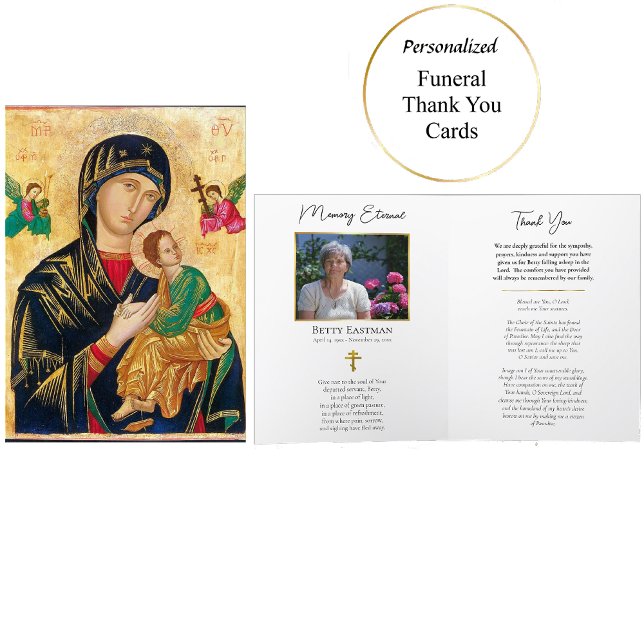 Carte De Remerciements Theotokos et la photo commémorative du Christ Enfa (Créateur téléchargé)