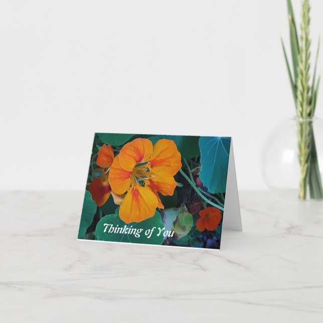 Carte De Remerciements Thinking of You Nasturtium Card (Devant)