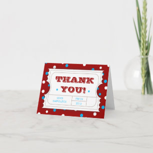 Carte De Remerciements Ticket Carnival Color Thank You Card