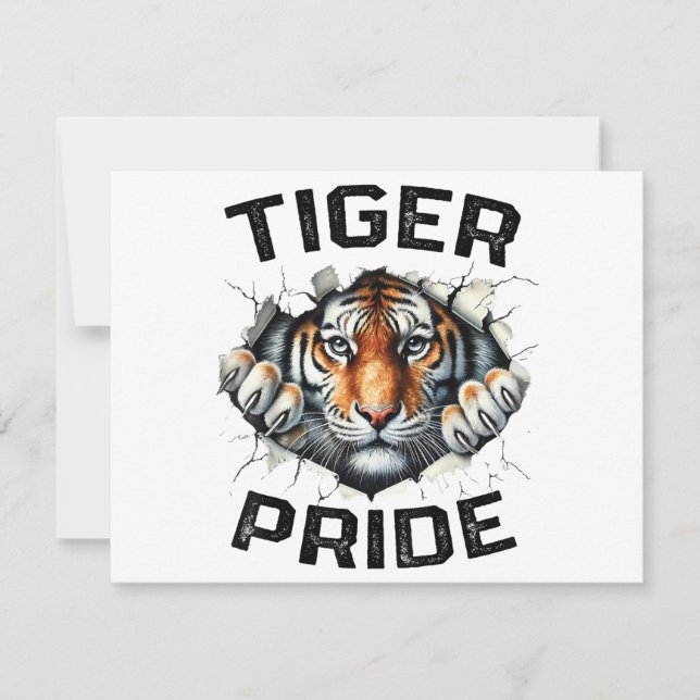 Carte De Remerciements Tiger Pride Retro Tiger School (Devant)