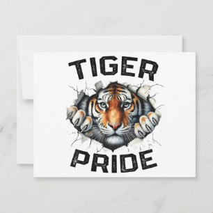 Carte De Remerciements Tiger Pride Retro Tiger School