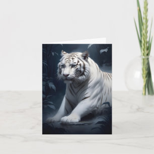 Carte De Remerciements tigre blanc dans la nuit
