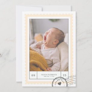 Carte De Remerciements Timbre de bébé mignon Photo