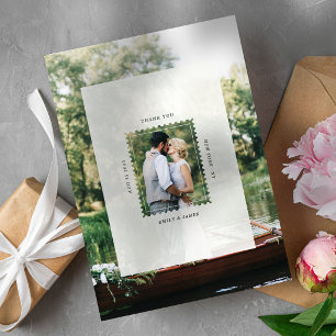 Carte De Remerciements Timbre moderne de mariage remerciement photo 