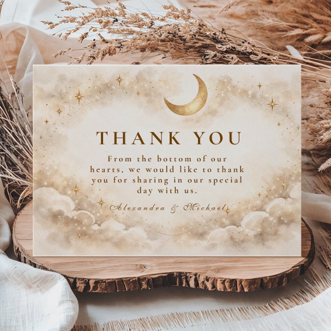 Carte De Remerciements Timeless Celestial Romance Wedding (Créateur téléchargé)