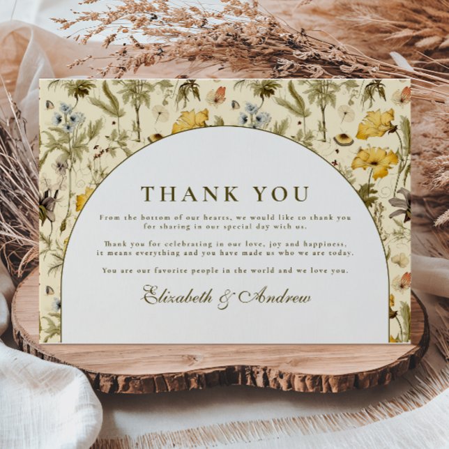 Carte De Remerciements Timeless Floral Arch Wedding (Créateur téléchargé)
