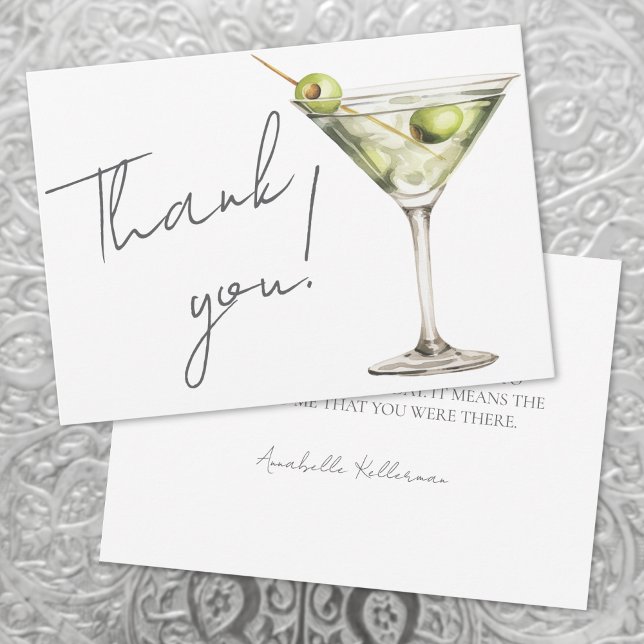 Carte De Remerciements Tini Bit Ancien Martini (Tini Bit Older Martini Thank You Card)
