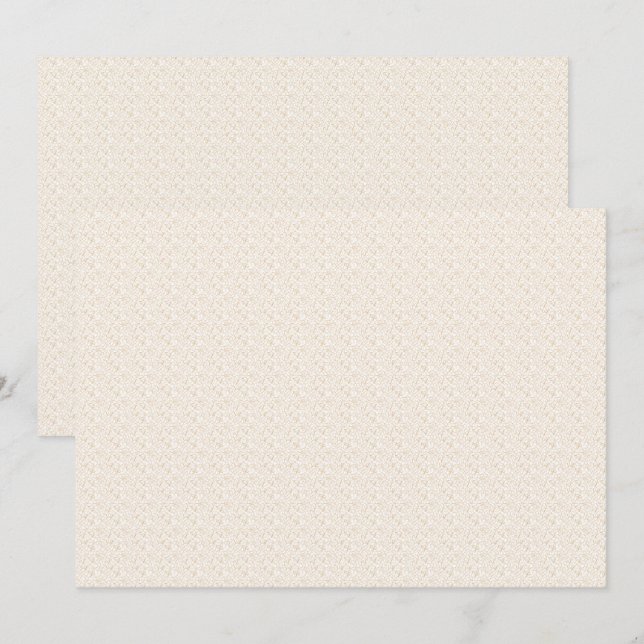 Carte De Remerciements Tissu blanc cassé avec un subtil, extensible, peti (Devant / Derrière)