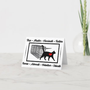 Carte De Remerciements TNR Secourt Cat Piège Neuter Retour Adopter Volont