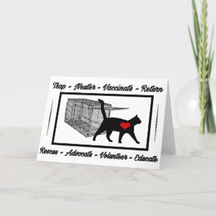 Carte De Remerciements TNR Secourt Cat Piège Neuter Retour Adopter Volont
