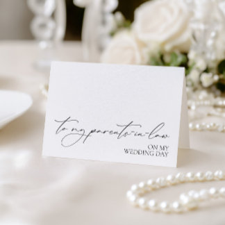 Carte De Remerciements "To My Parents-in-law On My Wedding Day" Card