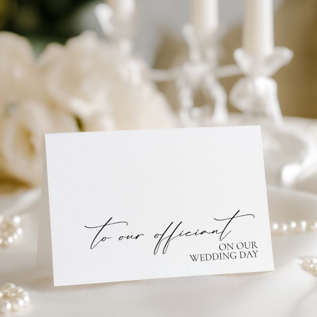 Carte De Remerciements "To Our Officiant On Our Wedding Day" Card (To Our Officiant On Our Wedding Day" Card)