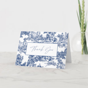 Carte de remerciements Toile Bleu
