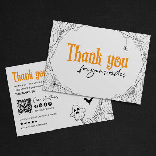 Carte De Remerciements Toile d'araignée chic et effrayante Halloween Merc